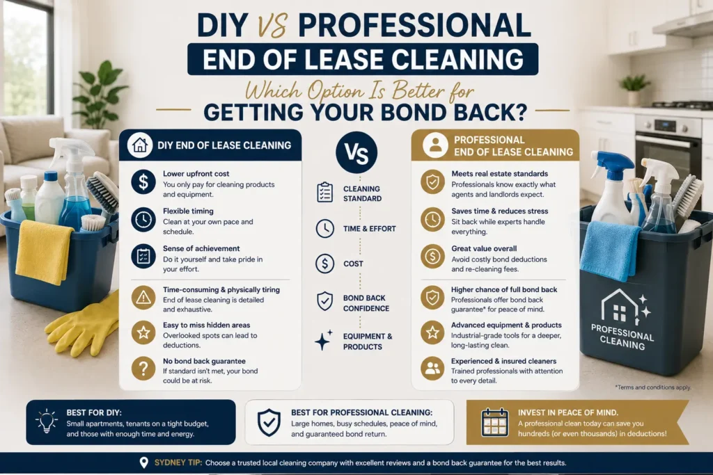DIY vs Professional End of Lease Cleaning Which Option Is Better for Getting Your Bond Back